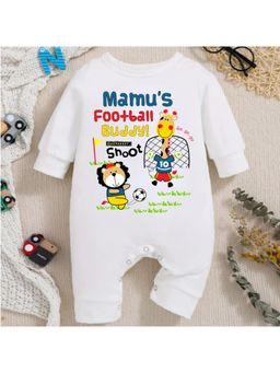 KNITROOT - Mamu Theme Mamu's Football Buddy Text Romper - White