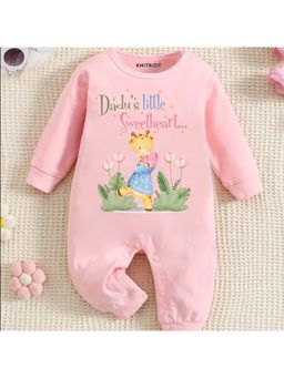 KNITROOT - Dadu Theme Dad's Little Sweetheart Text Romper - Pink