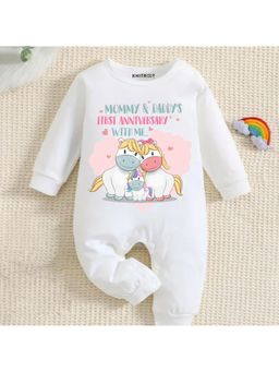 KNITROOT - Anniversary Theme Mommy and Daddy First Anniversary With Me Text Romper