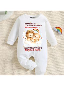 KNITROOT - Anniversary Theme Happy Anniversary Mumma and Papa Text Romper