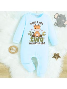 KNITROOT - Monthly Theme Cotton Hello I Am Two Months Old Text Romper (0-3 Months)