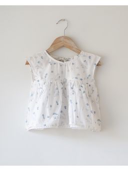 Love the world today - Morning Mist Floral Hand Block Printed Lined Flowy Top