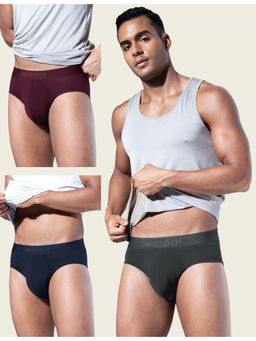 DaMENSCH - Men Multi-Color Modal Solid Briefs (Pack of 3)