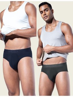 DaMENSCH - Men Multi-Color Modal Solid Briefs (Pack of 2)