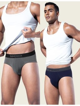 DaMENSCH - Men Multi-Color Modal Solid Briefs (Pack of 2)