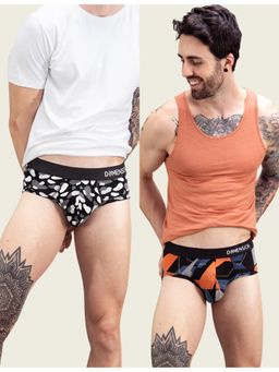 DaMENSCH - Men Multi-Color Modal Abstract Briefs (Pack of 2)