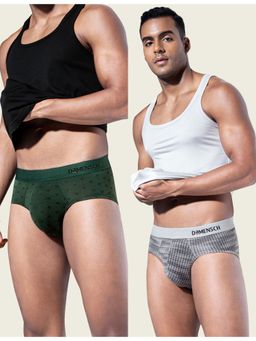 DaMENSCH - Men Multi-Color Modal Abstract Briefs (Pack of 2)