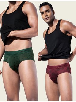 DaMENSCH - Men Multi-Color Modal Abstract Briefs (Pack of 2)