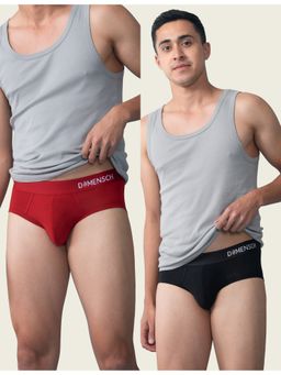 DaMENSCH - Men Multi-Color Modal Solid Briefs (Pack of 2)