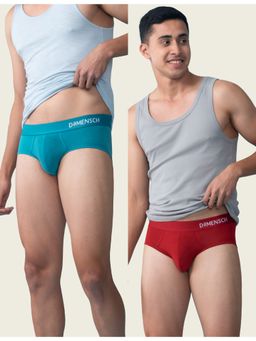 DaMENSCH - Men Multi-Color Modal Solid Briefs (Pack of 2)