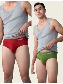 DaMENSCH - Men Multi-Color Modal Solid Briefs (Pack of 2)