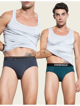 DaMENSCH - Men Multi-Color Cotton Blend Solid Briefs (Pack of 2)