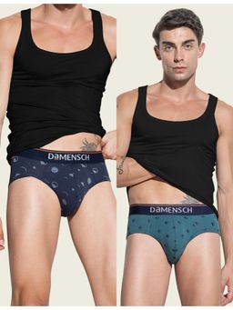 DaMENSCH - Men Multi-Color Cotton Blend Abstract Briefs (Pack of 2)