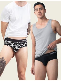 DaMENSCH - Men Multi-Color Modal Abstract Briefs (Pack of 2)