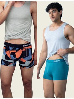DaMENSCH - Men Multi-Color Modal Abstract Trunks (Pack of 2)