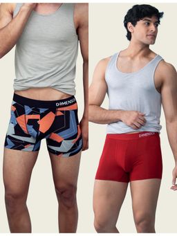 DaMENSCH - Men Multi-Color Modal Abstract Trunks (Pack of 2)
