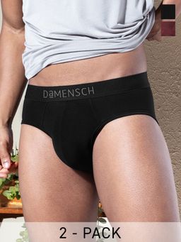 DaMENSCH - Men Multi-Color Modal Abstract Briefs (Pack of 2)