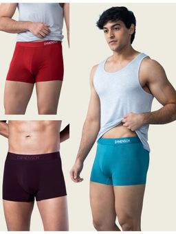 DaMENSCH - Men Multi-Color Modal Solid Trunks (Pack of 3)