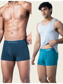 DaMENSCH - Men Multi-Color Modal Solid Trunks (Pack of 2)