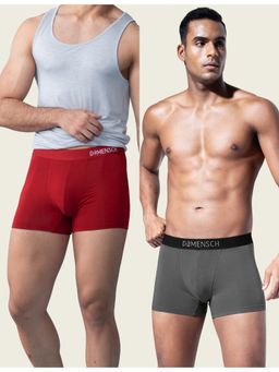 DaMENSCH - Men Multi-Color Modal Solid Trunks (Pack of 2)