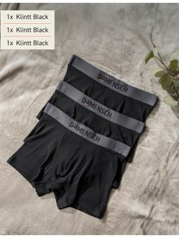 DaMENSCH - Men Black Modal Solid Briefs (Pack of 3)