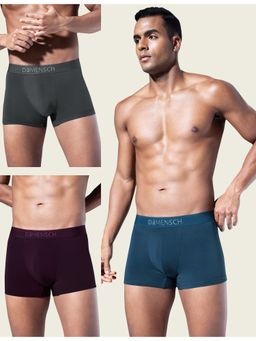 DaMENSCH - Men Multi-Color Modal Solid Trunks (Pack of 3)
