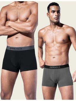 DaMENSCH - Men Multi-Color Modal Solid Trunks (Pack of 2)