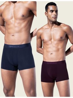 DaMENSCH - Men Multi-Color Modal Solid Trunks (Pack of 2)