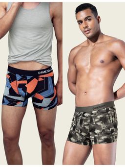 DaMENSCH - Men Multi-Color Modal Abstract Trunks (Pack of 2)