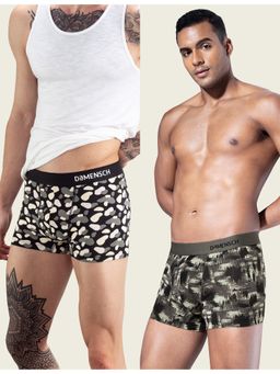 DaMENSCH - Men Multi-Color Modal Abstract Trunks (Pack of 2)