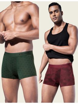 DaMENSCH - Men Multi-Color Modal Abstract Trunks (Pack of 2)