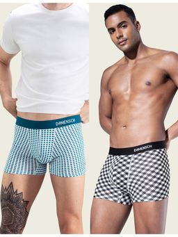 DaMENSCH - Men Multi-Color Modal Abstract Trunks (Pack of 2)