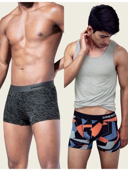 DaMENSCH - Men Multi-Color Modal Abstract Trunks (Pack of 2)