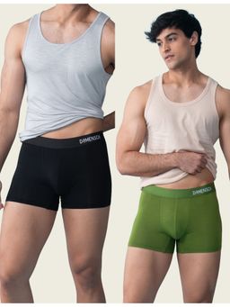 DaMENSCH - Men Multi-Color Modal Solid Trunks (Pack of 2)