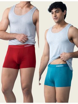 DaMENSCH - Men Multi-Color Modal Solid Trunks (Pack of 2)