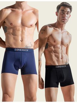 DaMENSCH - Men Multi-Color Cotton Blend Solid Trunks (Pack of 2)