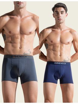 DaMENSCH - Men Multi-Color Cotton Blend Solid Trunks (Pack of 2)