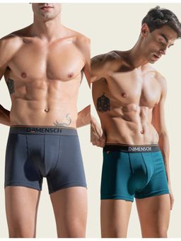 DaMENSCH - Men Multi-Color Cotton Blend Solid Trunks (Pack of 2)