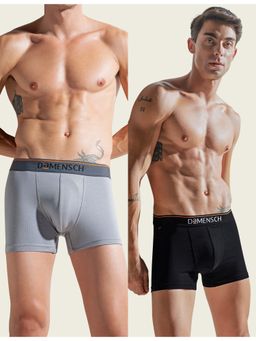 DaMENSCH - Men Multi-Color Cotton Blend Solid Trunks (Pack of 2)
