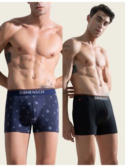 DaMENSCH - Men Multi-Color Cotton Blend Abstract Trunks (Pack of 2)