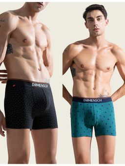 DaMENSCH - Men Multi-Color Cotton Blend Abstract Trunks (Pack of 2)