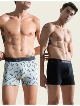 DaMENSCH - Men Multi-Color Cotton Blend Abstract Trunks (Pack of 2)