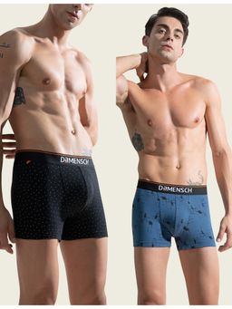 DaMENSCH - Men Multi-Color Cotton Blend Abstract Trunks (Pack of 2)