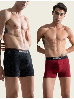 DaMENSCH - Men Multi-Color Cotton Blend Abstract Trunks (Pack of 2)