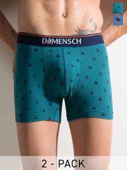 DaMENSCH - Men Multi-Color Cotton Blend Abstract Trunks (Pack of 2)