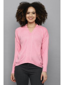 Allen Solly - Women Stripes Pink Sweater