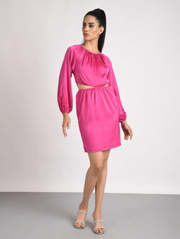 Attic Salt - Fuchsia Pink Cut Out Dress