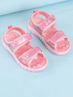 Kidsville - Kids Girls Barbie Printed Pink Sandals
