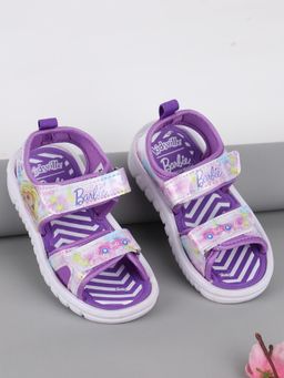 Kidsville - Kids Girls Barbie Printed Purple Sandals
