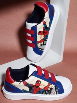 Kidsville - Spiderman Printed Shoes White and Blue For Kids Boys